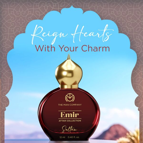 The Man Company 100% Alcohol-Free Attar Perfume For Men Sultan Emir Collection (12 ml) - The Man Company