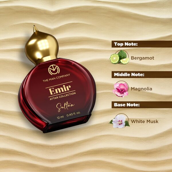 The Man Company 100% Alcohol-Free Attar Perfume For Men Sultan Emir Collection (12 ml) - The Man Company