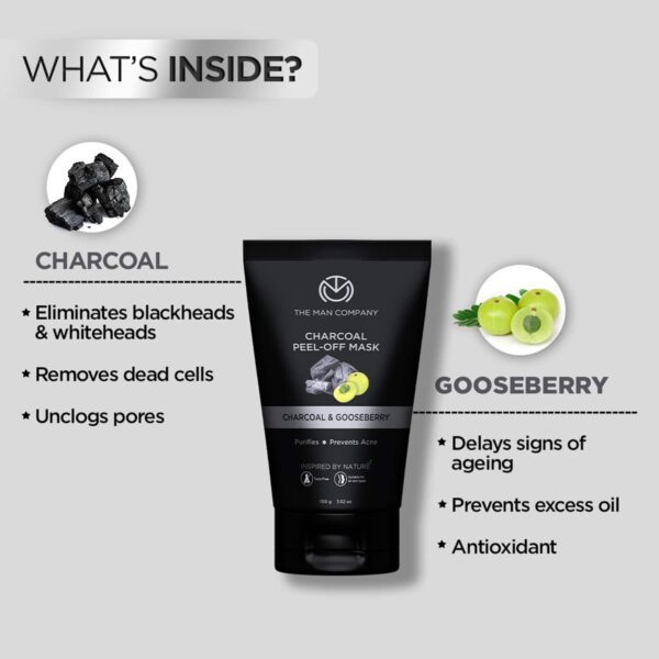 The Man Company Activated Charcoal Moringa & Gooseberry Peel Off Mask (100g) - The Man Company