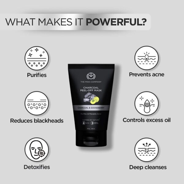 The Man Company Activated Charcoal Moringa & Gooseberry Peel Off Mask (100g) - The Man Company