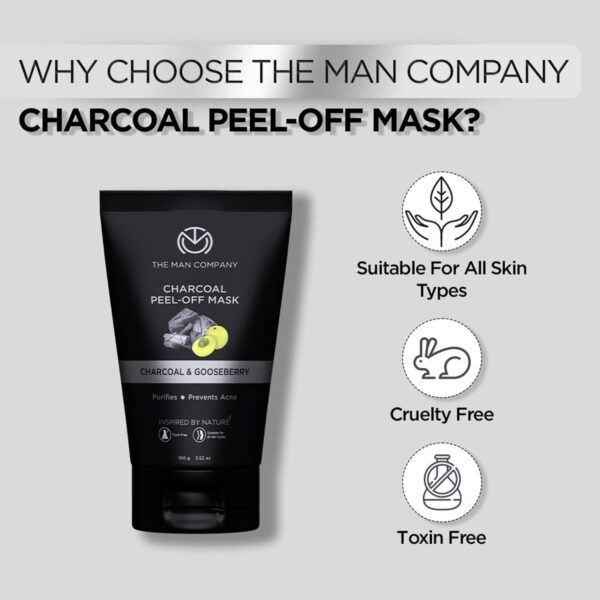 The Man Company Activated Charcoal Moringa & Gooseberry Peel Off Mask (100g) - The Man Company