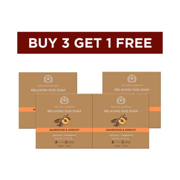 The Man Company Agarwood & Apricot Relaxing Oud Soap Buy 3 Get 1 Free (4Pcs) - The Man Company