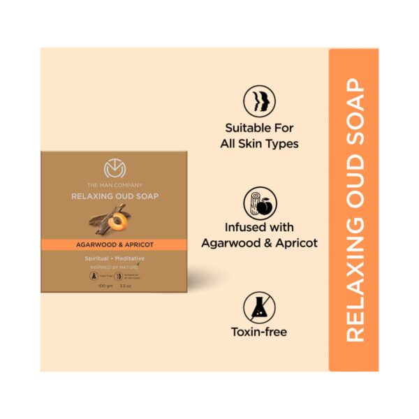 The Man Company Agarwood & Apricot Relaxing Oud Soap Buy 3 Get 1 Free (4Pcs) - The Man Company