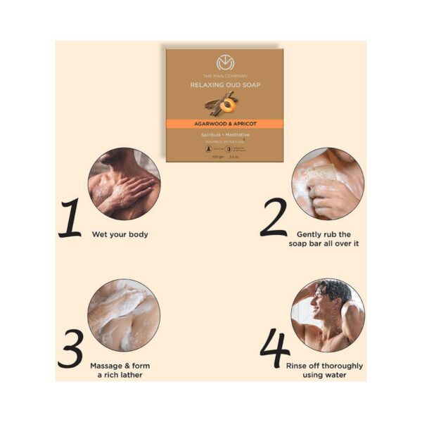 The Man Company Agarwood & Apricot Relaxing Oud Soap Buy 3 Get 1 Free (4Pcs) - The Man Company