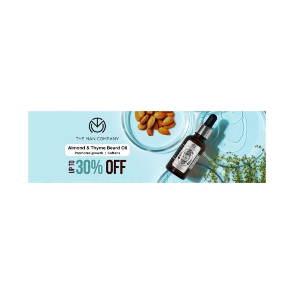 The Man Company Almond & Thyme Beard Oil + Beard Wash Combo (2 Pcs) - The Man Company