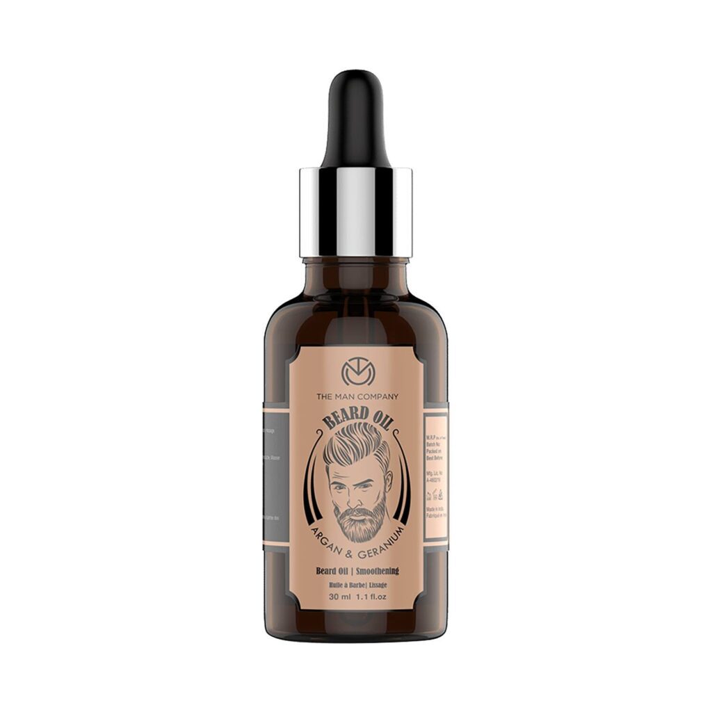 The Man Company Argan & Geranium Smoothening Beard Oil (30ml) - The Man Company