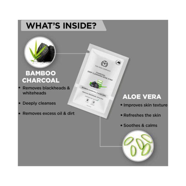 The Man Company Charcoal & Aloe Vera Extract Nose Strips (4Pcs) - The Man Company