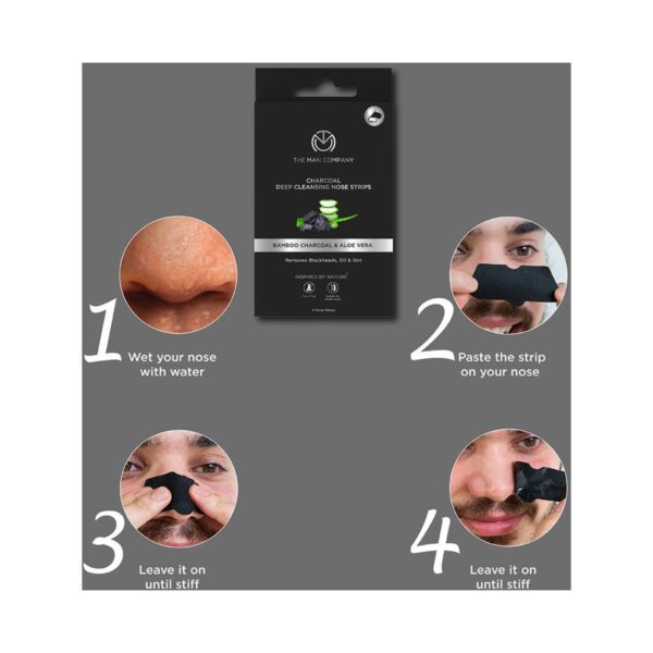 The Man Company Charcoal & Aloe Vera Extract Nose Strips (4Pcs) - The Man Company