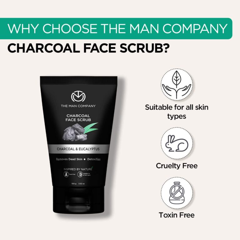 The Man Company Charcoal Lemongrass & Eucalyptus Exfoliating Face Scrub (100g) - The Man Company