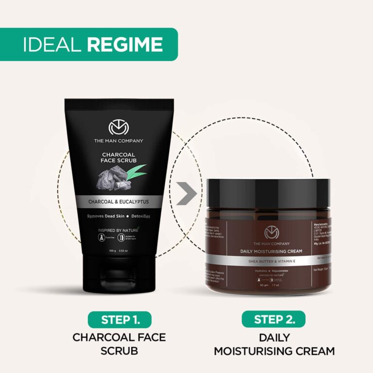 The Man Company Charcoal Lemongrass & Eucalyptus Exfoliating Face Scrub (100g) - The Man Company