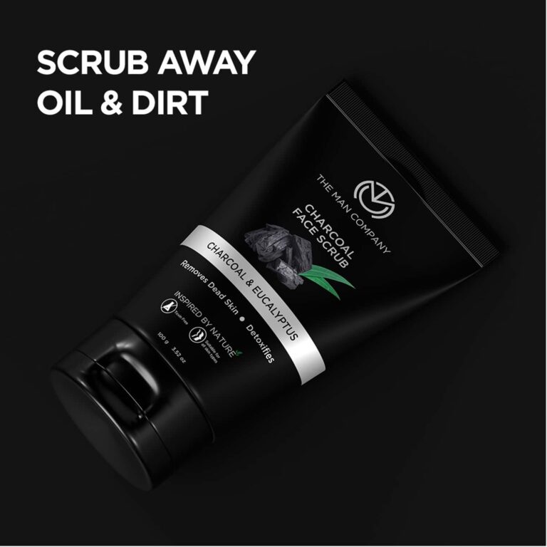The Man Company Charcoal Lemongrass & Eucalyptus Exfoliating Face Scrub (100g) - The Man Company
