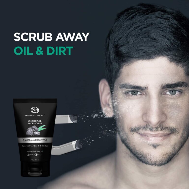 The Man Company Charcoal Lemongrass & Eucalyptus Exfoliating Face Scrub (100g) - The Man Company