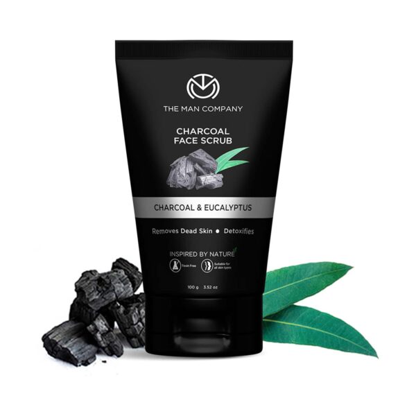 The Man Company Charcoal Lemongrass & Eucalyptus Exfoliating Face Scrub (100g) - The Man Company