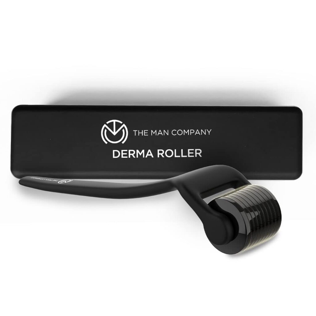 The Man Company Derma Roller for Men | 540 Micro 0.5mm Titanium Alloy Needles | Activates & Stimulates Hair Follicles | Reduces Hair Fall | Easy to use | Safe and Effective