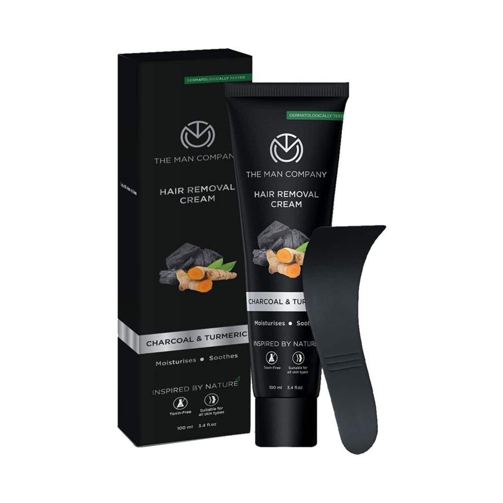 The Man Company Hair Removal Cream For Men Enriched With Charcoal & Turmeric (100ml) - The Man Company