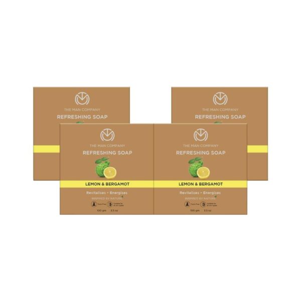 The Man Company Lemon & Bergamot Refreshing Soap Buy 3 Get 1 Free (4Pcs) - The Man Company