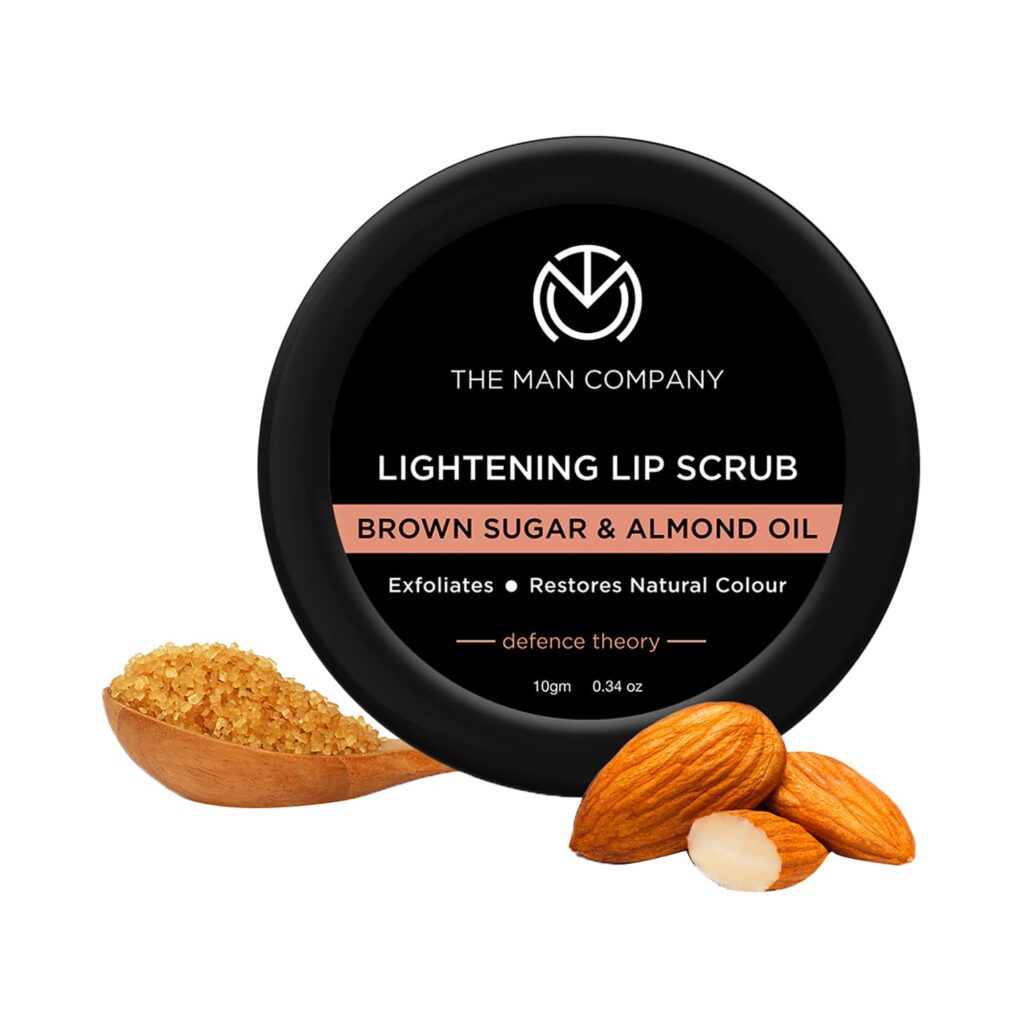 The Man Company Lightening Lip Scrub Balm With Brown Sugar & Almond Oil (10g) - The Man Company