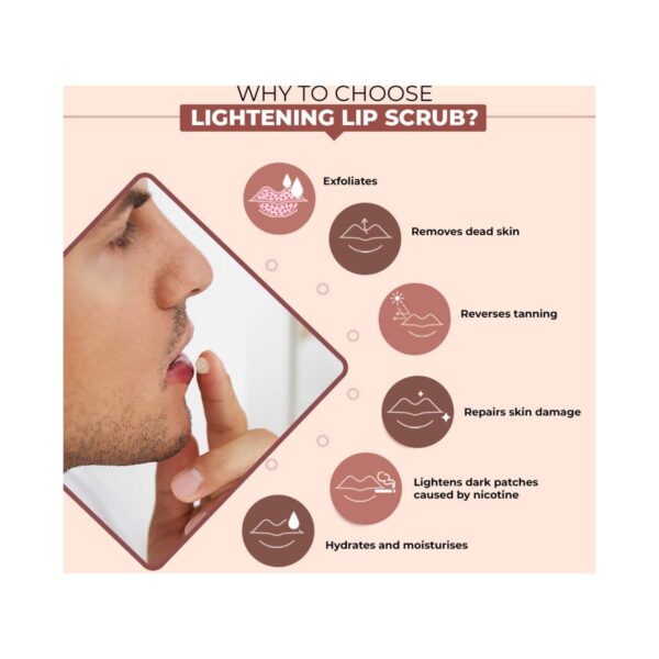 The Man Company Lightening Lip Scrub Balm With Brown Sugar & Almond Oil (10g) - The Man Company