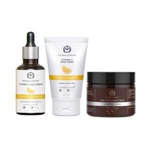 The Man Company Moisturising Cream, 40% Vitamin C Face Serum & Vitamin C Face Wash Combo - The Man Company