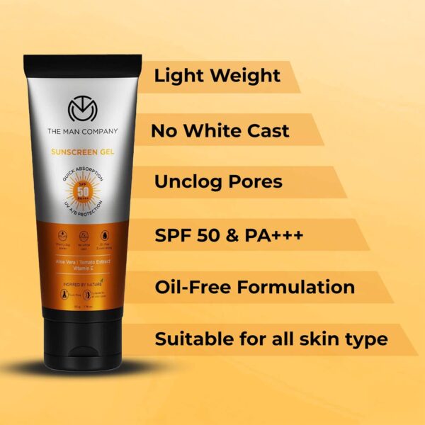 The Man Company Oil-Free Sunscreen Gel SPF 50 PA+++ For Men- (50 g) - The Man Company