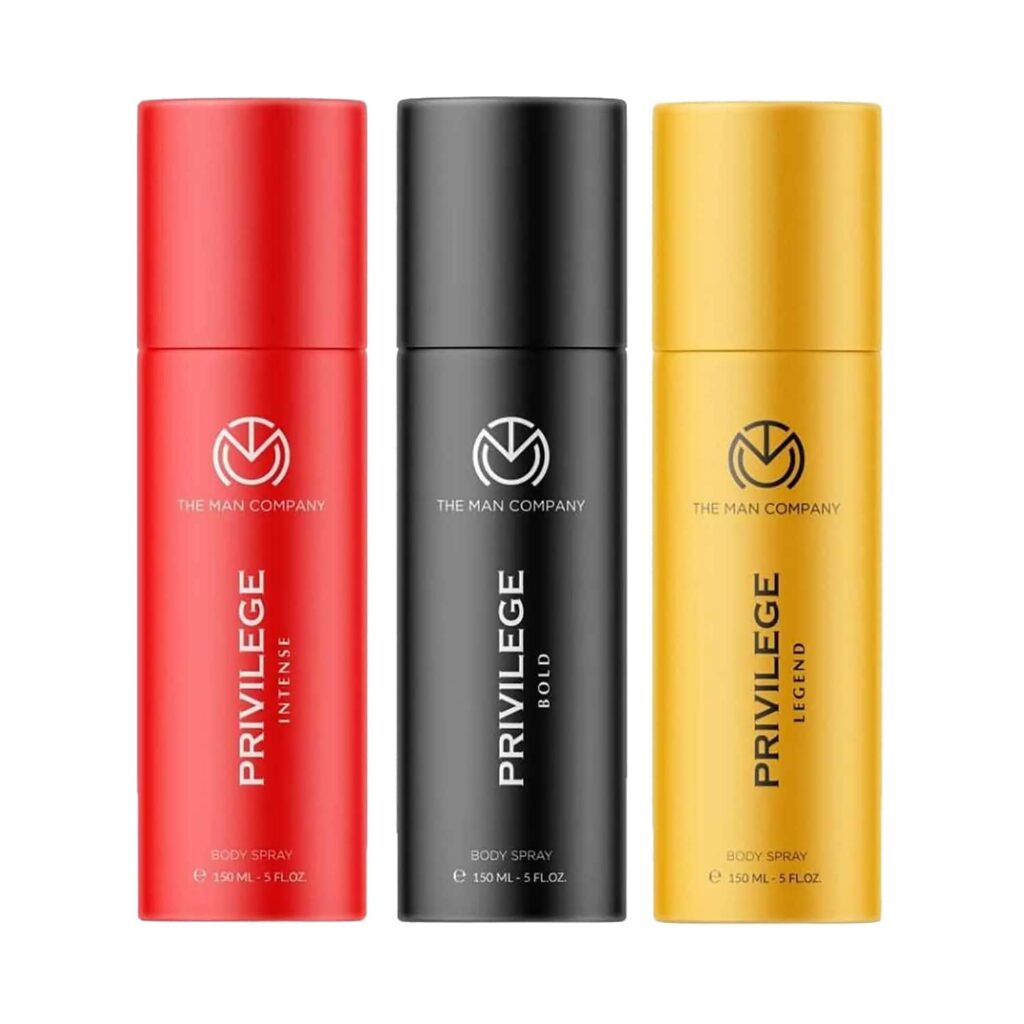 The Man Company Privilege Intense, Legend & Bold Body Spray Pack of 3 Combo - (150 ml x 3) - The Man Company