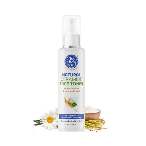 the moms co. Face Toner with Rice, Replenishes Moisture (100ml) & Rich Under Eye Cream (15g) Combo - the moms co.