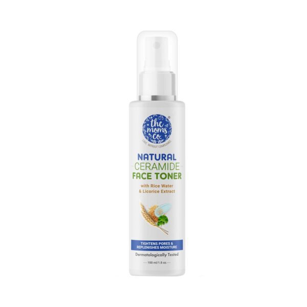 the moms co. Face Toner with Rice, Replenishes Moisture (100ml) & Rich Under Eye Cream (15g) Combo - the moms co.