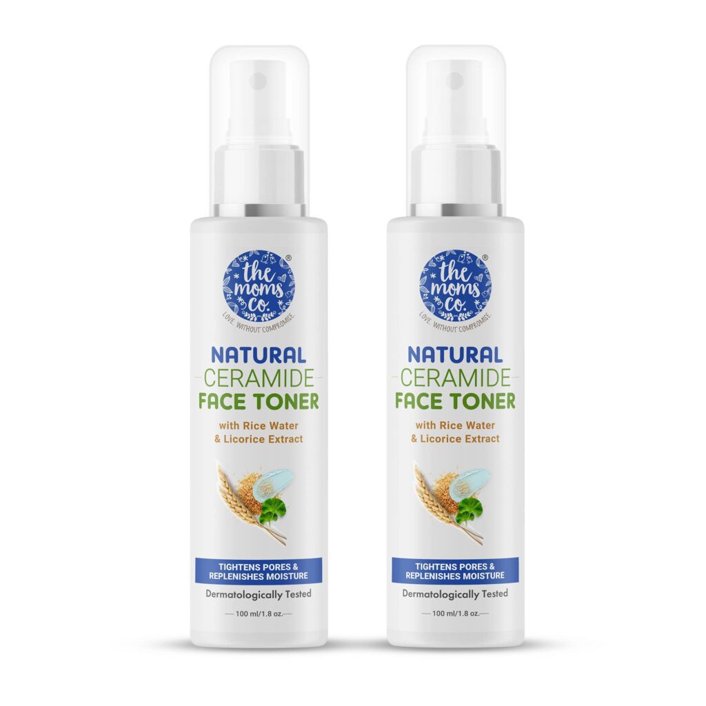 The Moms Co Natural Ceramide Face Toner For Women & Men Replenishes Moisture (100 ml) Combo - the moms co.