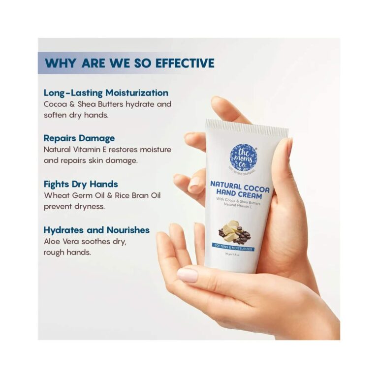 the moms co. Natural Cocoa Hand Cream for Women & Men (50g) - the moms co.