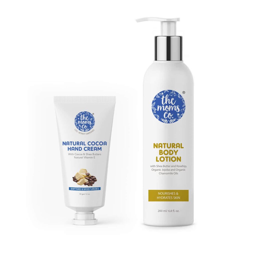the moms co. Natural Cocoa Hand Cream & Natural Body Lotion Combo - the moms co.