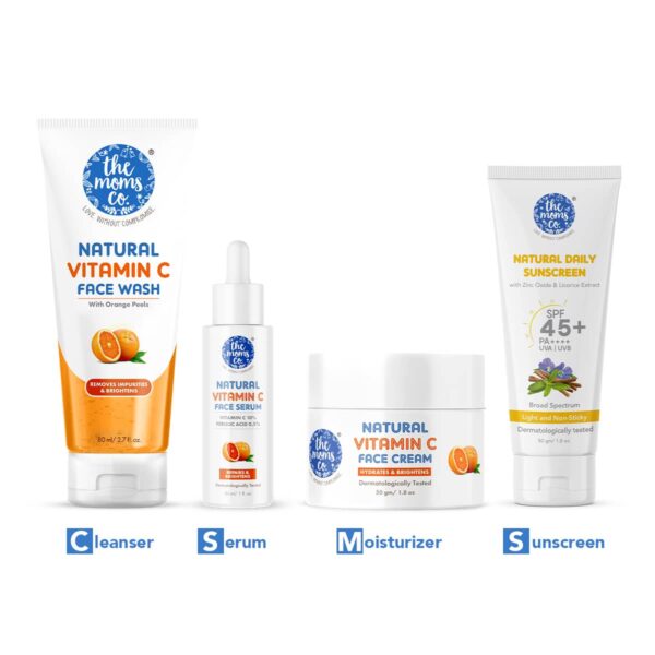 the moms co. Natural Daily 4 Step Skincare Re Gime Csms Combo Kit - the moms co.
