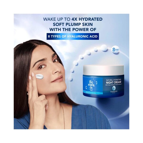 the moms co. Natural Hydrating Night Cream With 8 Types Of Hyaluronic Acids and Squalene (50g) - the moms co.