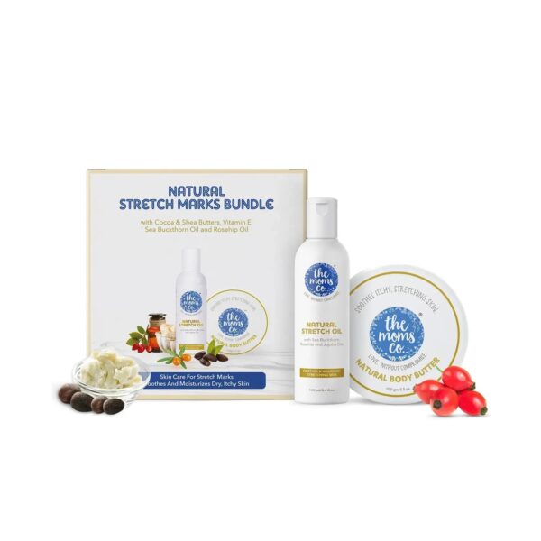 the moms co. Natural Stretch Marks Bundle  1's & Vita Rich Under Eye Cream with Coffee Oil Combo - the moms co.