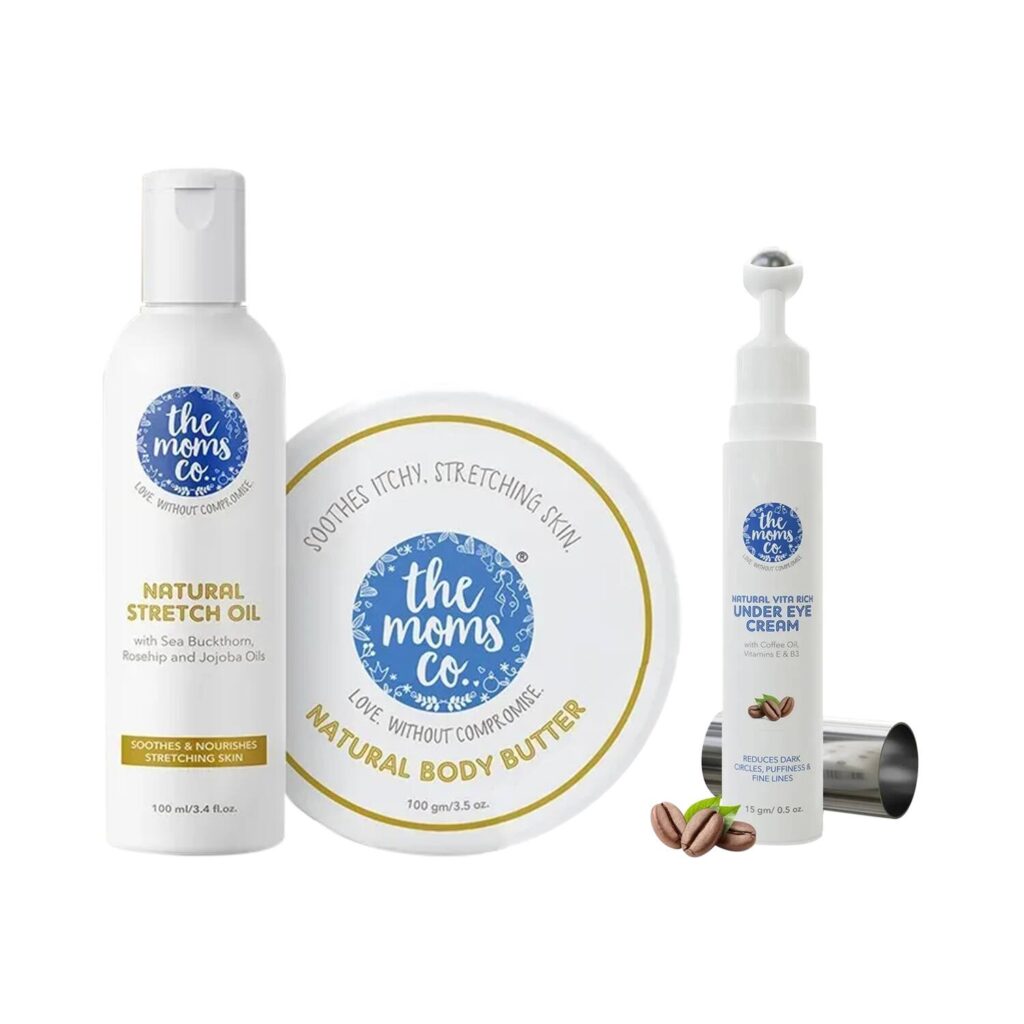 the moms co. Natural Stretch Marks Bundle  1's & Vita Rich Under Eye Cream with Coffee Oil Combo - the moms co.