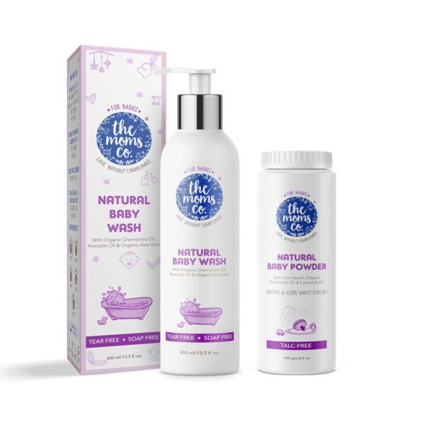the moms co. Talc-Free Natural Baby Powder & Natural Baby Wash Combo - the moms co.