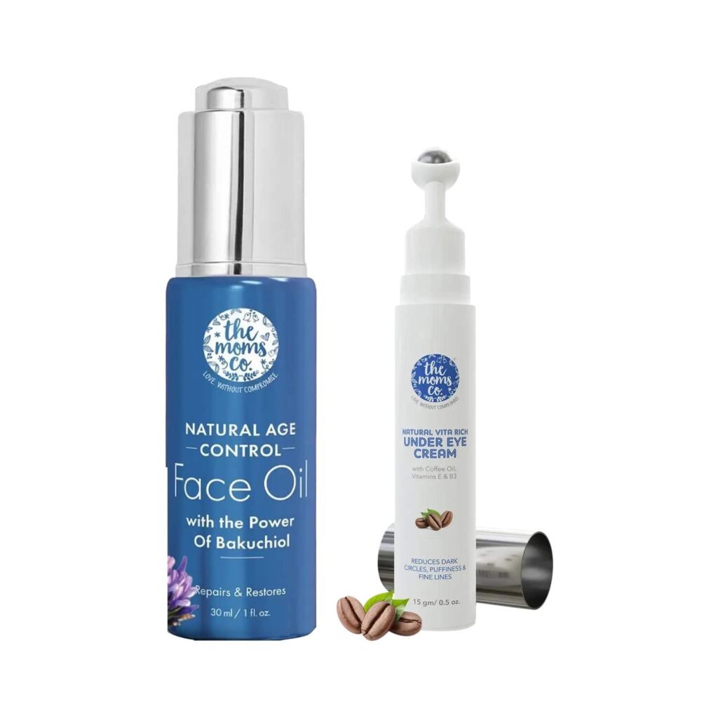 the moms co. Vita Rich Under Eye Cream Coffee Oil & Age Control Face Oil (30ml) Combo - the moms co.
