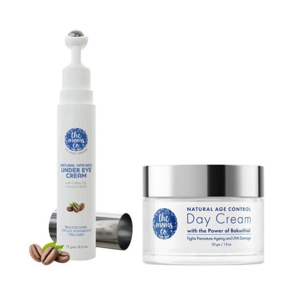 the moms co. Vita Rich Under Eye Cream with Coffee Oil & Natural Age Control Day Cream (50g) Combo - the moms co.