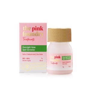 The Pink Foundry Acne Spot Corrector with Salicylic Acid & Sulfur for Active Acne, Blackheads & Whiteheads | Reduce pimple with overnight use | All Skin Types | Dermatologically...