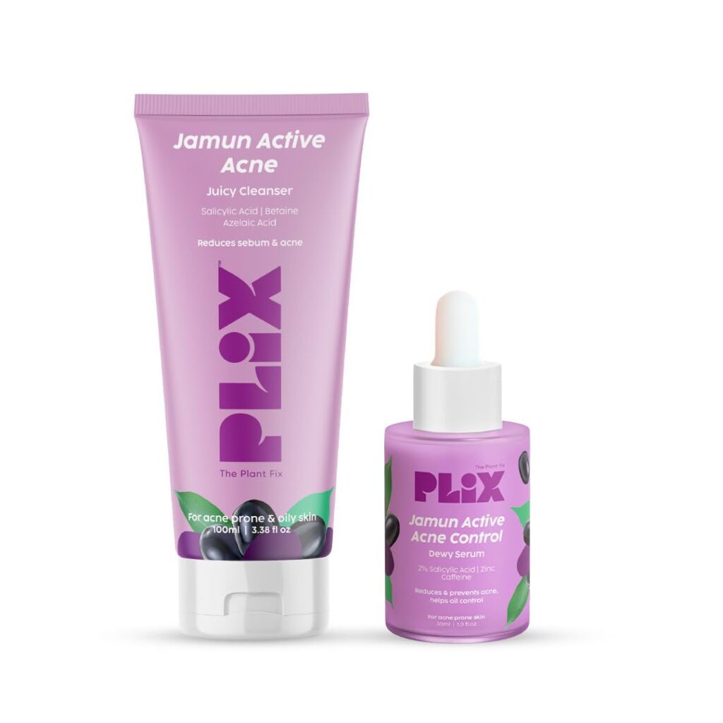 The Plant Fix Plix Jamun Face Wash and Active Acne Serum Combo(100ML + 30ML) For Active Acne & Oil Control, For Breakouts | Oily & Acne Prone Skin | Women & Men