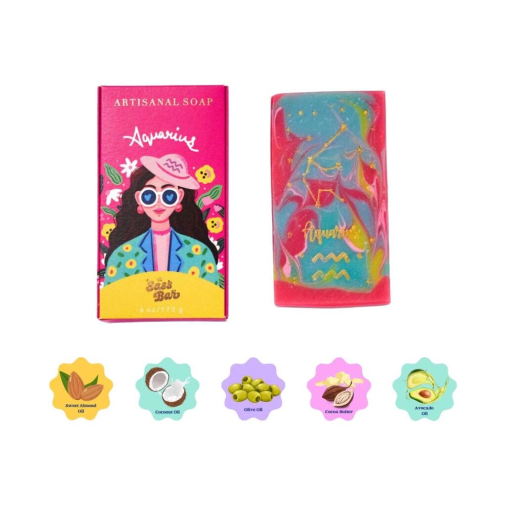 The Sass Bar Aquarius Star Sign Soap (135 g) - The Sass Bar