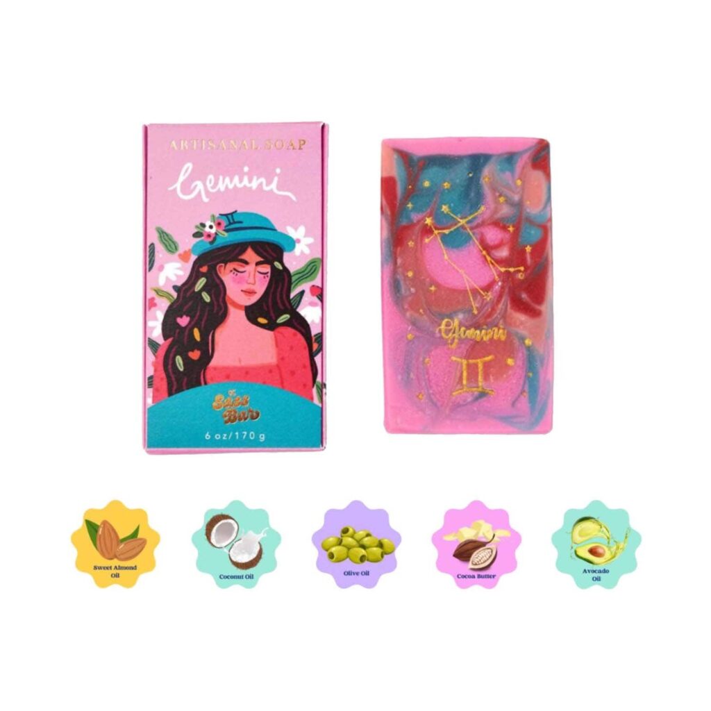 The Sass Bar Gemini Star Sign Soap (135 g) - The Sass Bar