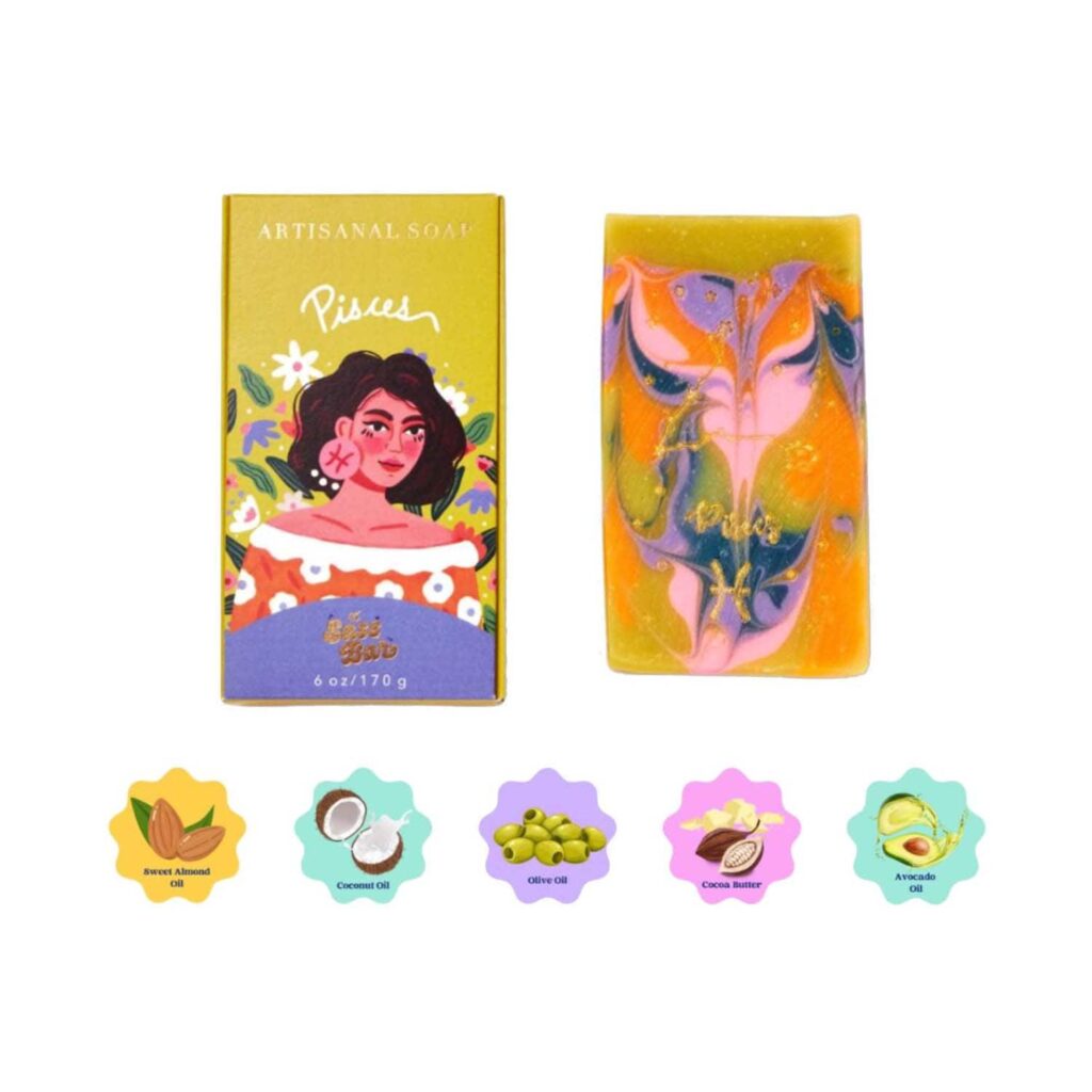 The Sass Bar Pisces Star Sign Soap (135 g) - The Sass Bar