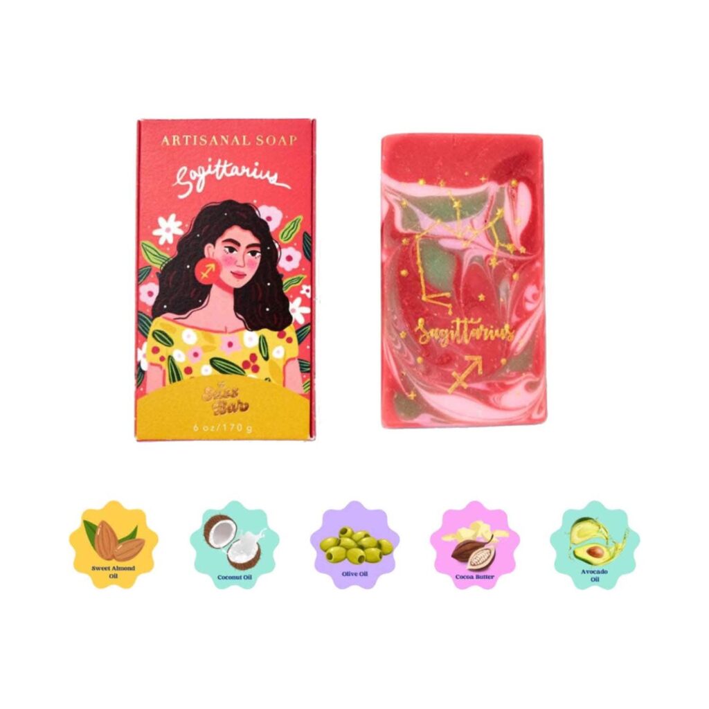 The Sass Bar Sagittarius Star Sign Soap (135 g) - The Sass Bar