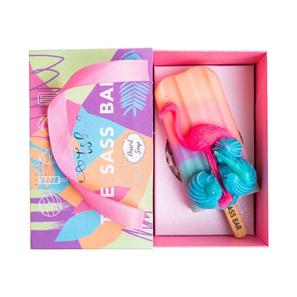 The Sass Bar Seascape Flamingo Popsicle Soap (115 g) - The Sass Bar