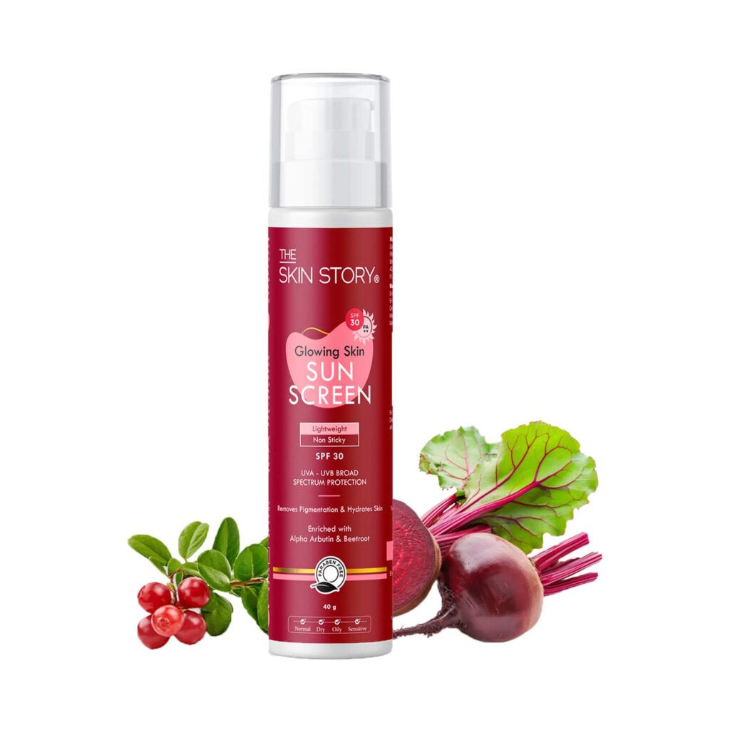 The Skin Story Glowing Skin Sunscreen With SPF 30 PA++ (40 g) - The Skin Story