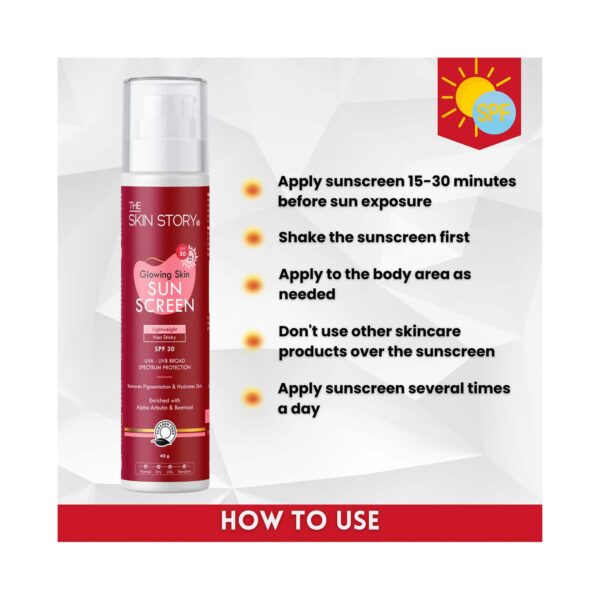 The Skin Story Glowing Skin Sunscreen With SPF 30 PA++ (40 g) - The Skin Story