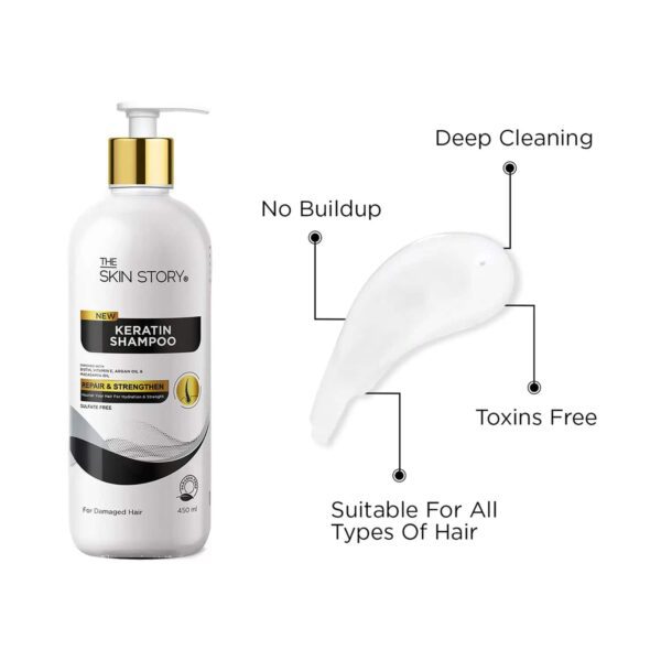 The Skin Story New Keratin Repair & Strengthen Shampoo (450ml) - The Skin Story