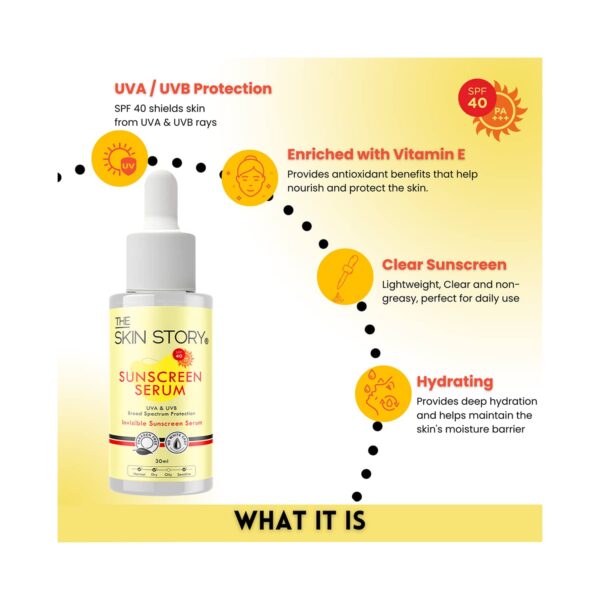 The Skin Story Sunscreen Serum With SPF 40 PA+++ (30 ml) - The Skin Story