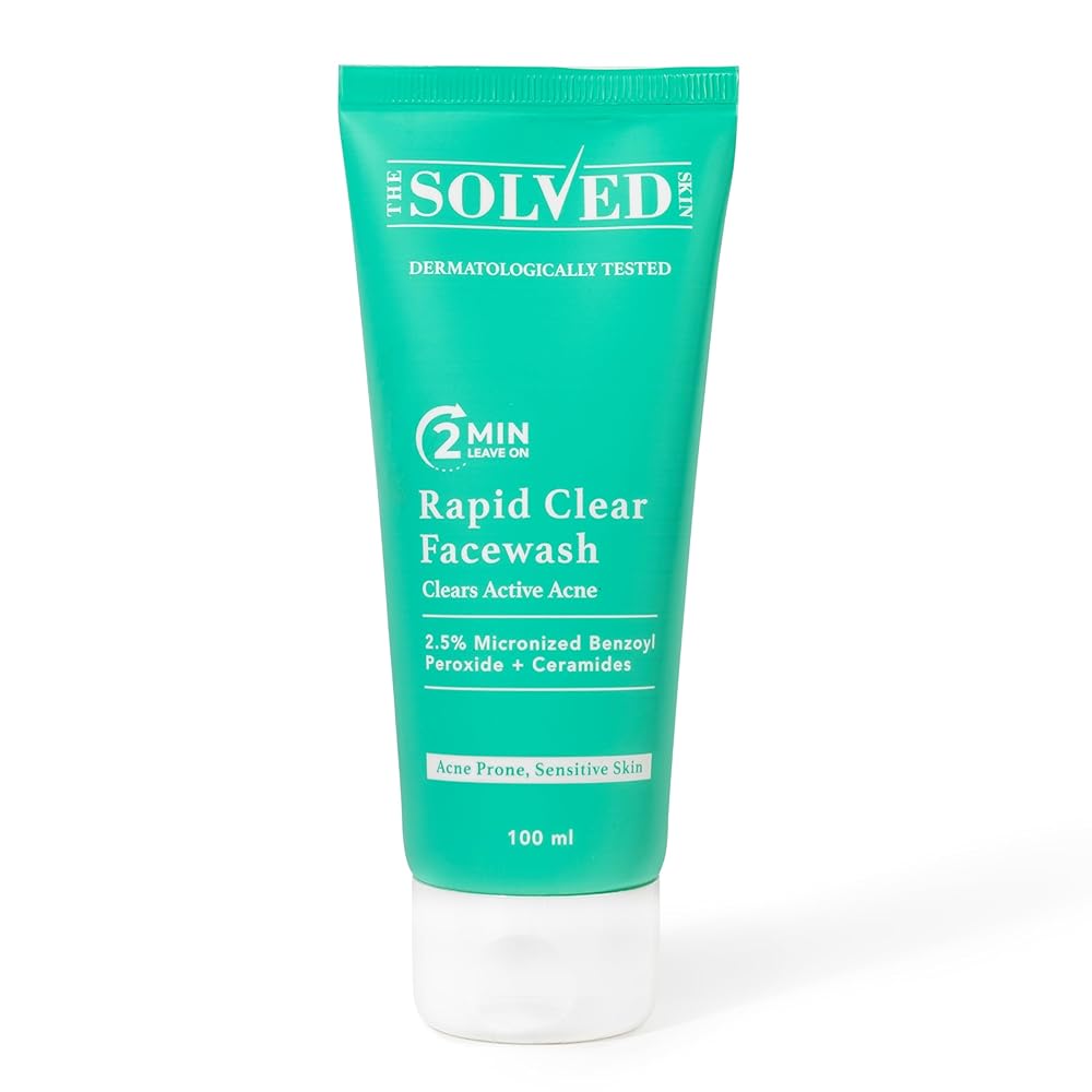 THE SOLVED SKIN India's 1st Dermatologically Tested Acnewash With Patented Micronized Benzoyl Peroxide. Kills 99% Acne Causing Bacteria, & Calms Inflamed Pimples in 4 Days....