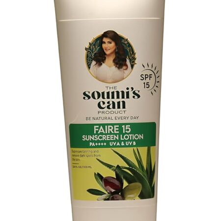 THE SOUMI'S CAN PRODUCT Faire 15 Sunscreen Lotion | SPF 15 PA++++ with Broad-Spectrum UVA & UVB Protection | Hydrating & Brightening for Face & Body | Reduces Dark Spots,...